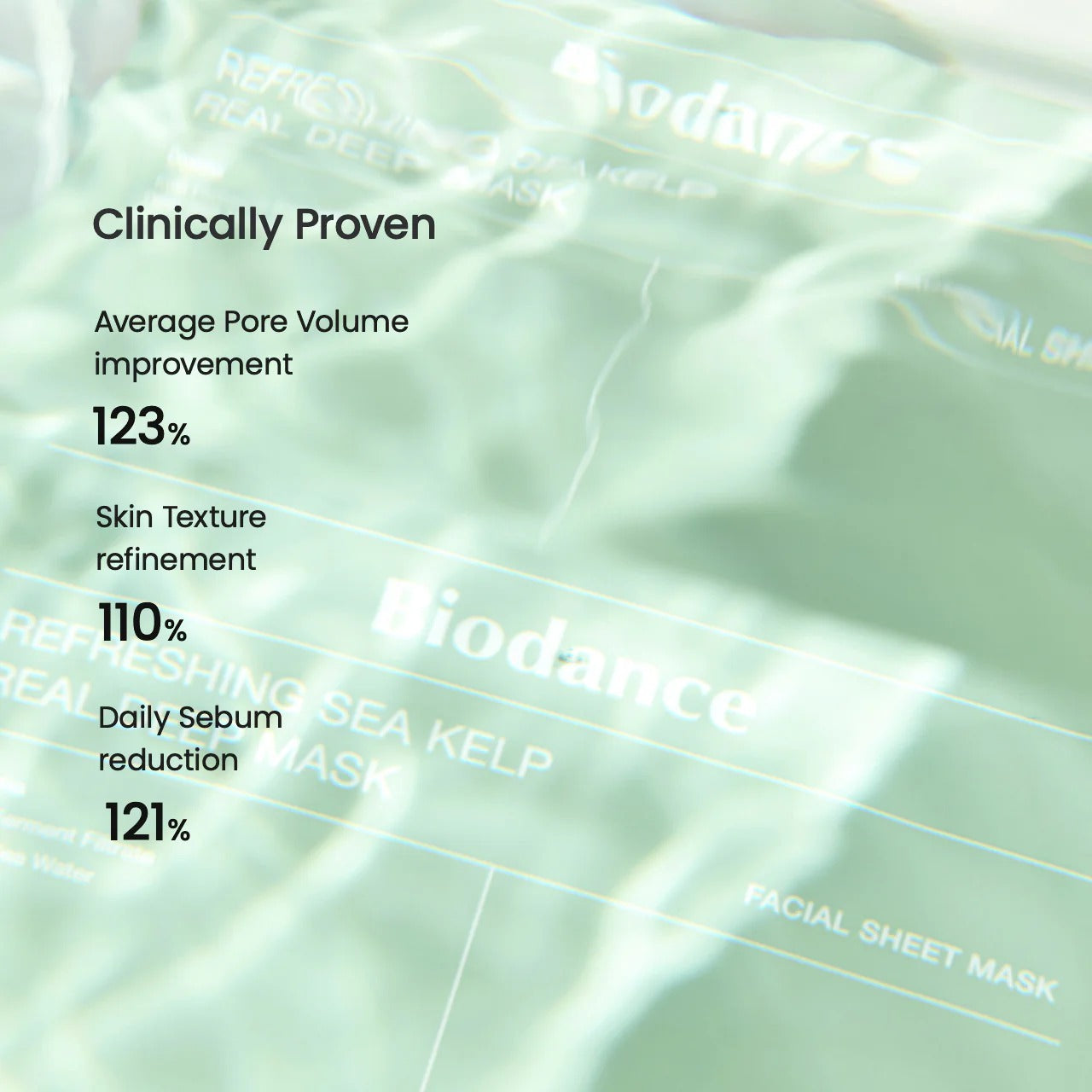 BIODANCE Refreshing Sea kelp Real Deep Mask, Overnight Hydrogel Mask, Calming, Oil & Sebum Control, Blemish Care, Korean Skincare, Stocking Stuffers for Teen Girls | 1.19oz(34g) x 16ea