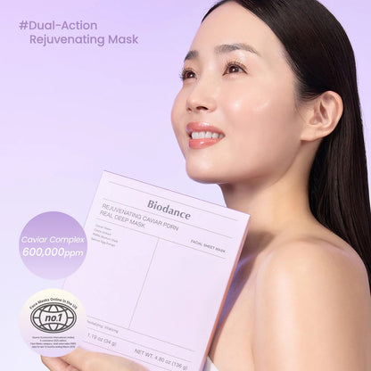 BIODANCE Rejuvenating Caviar PDRN Real Deep Mask, Overnight Hydrogel Mask, Skin Firming & Radiance Boost, Enhancing Recovery for All Skin Types, Korean Skincare, Stocking Stuffers |  1.19oz(34g) x 16ea